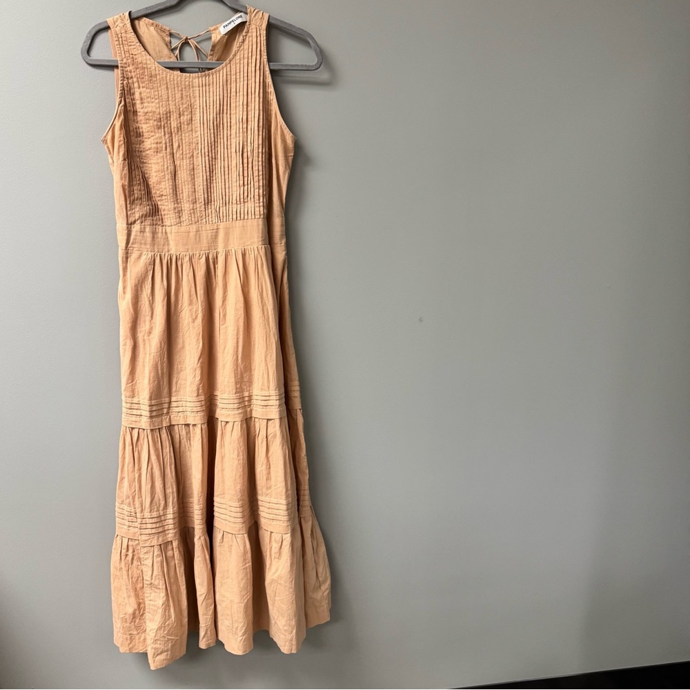 Pampelone  Womens Sz Small Perle midi Tiered Cotton Dress Simple Modern